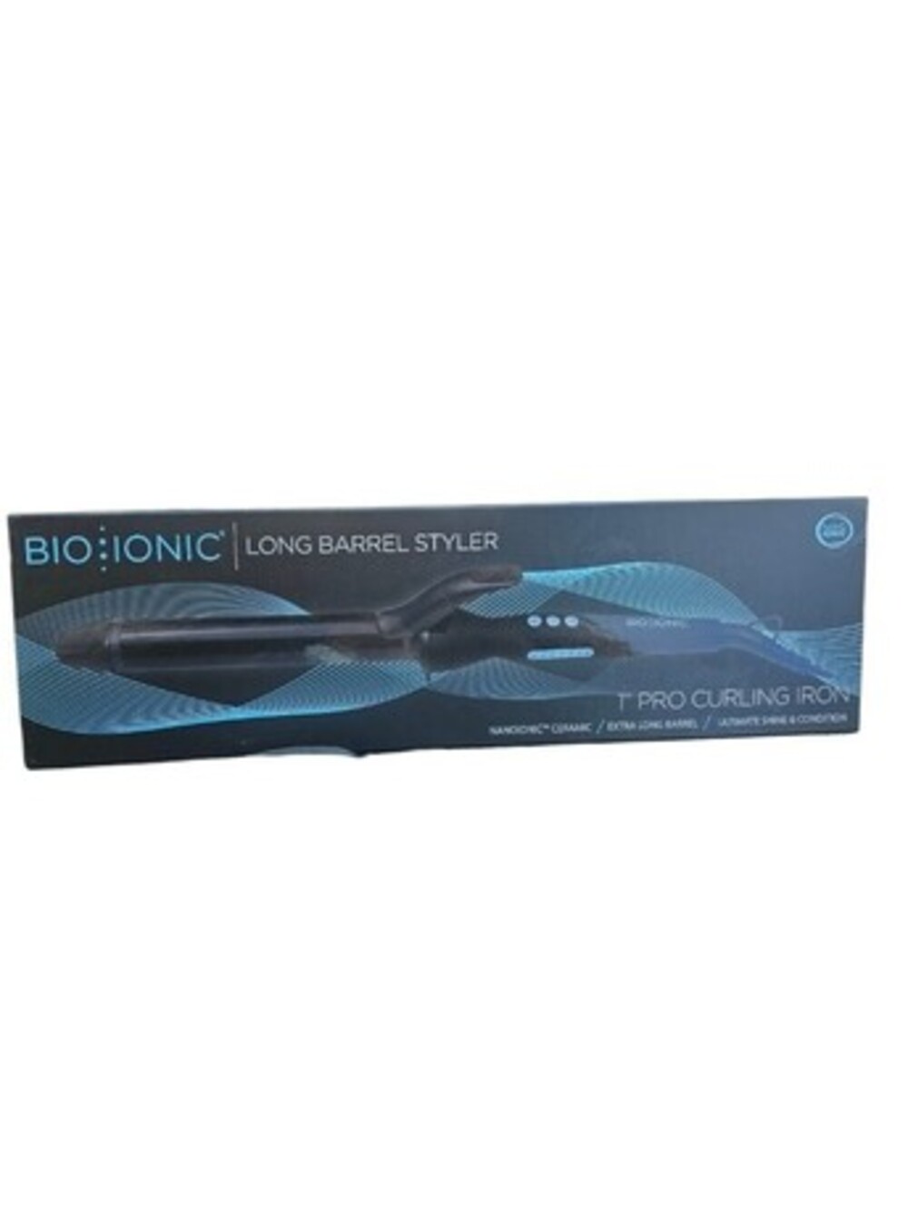 Bio Ionic Long Barrel Styler 1" Pro Curling Iron Nanoionic Ceramic NEW Open Box